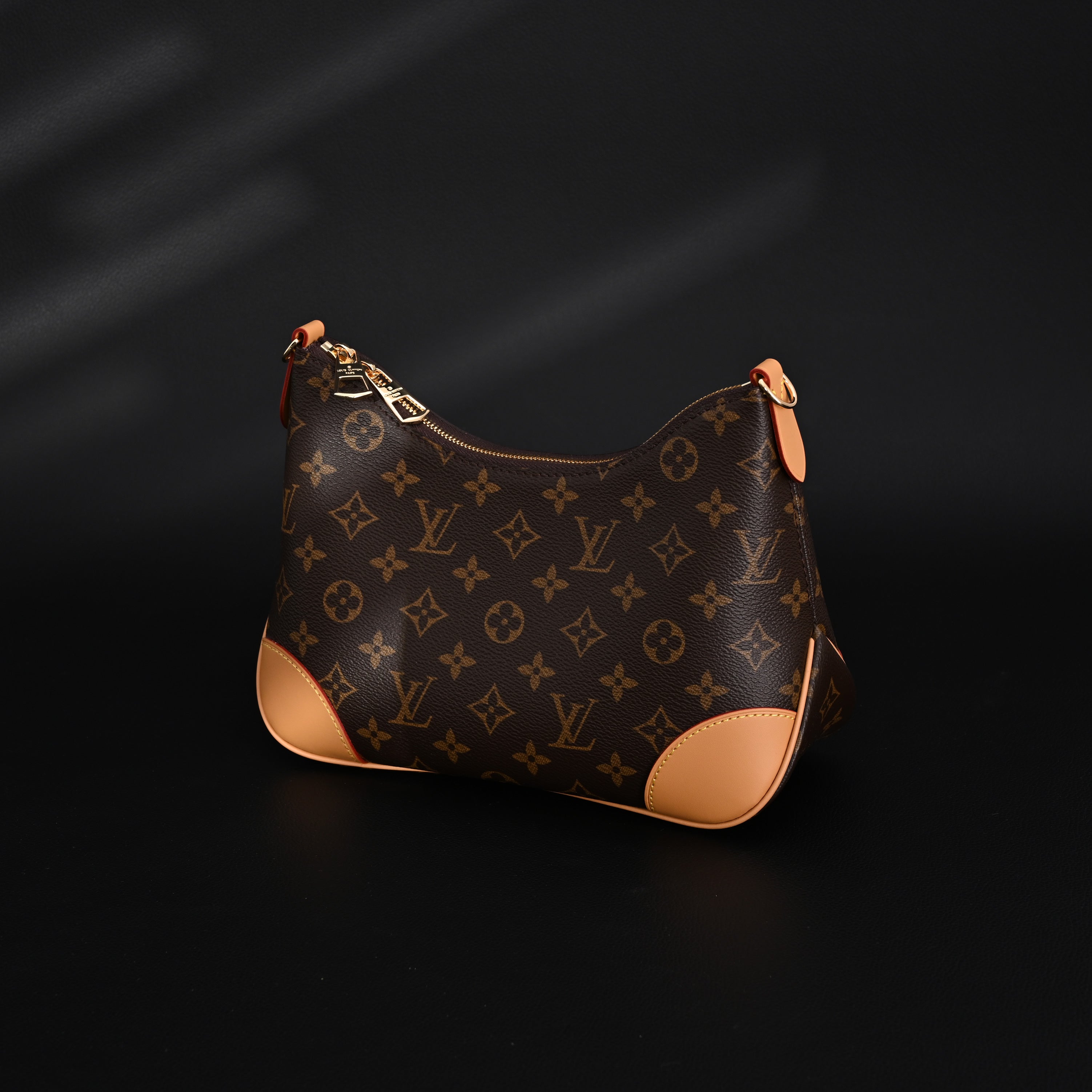 Louis Vuitton Boulogne Monogram Canvas Shoulder Bag – Classic Brown with Vachetta Leather Trim (M45832)