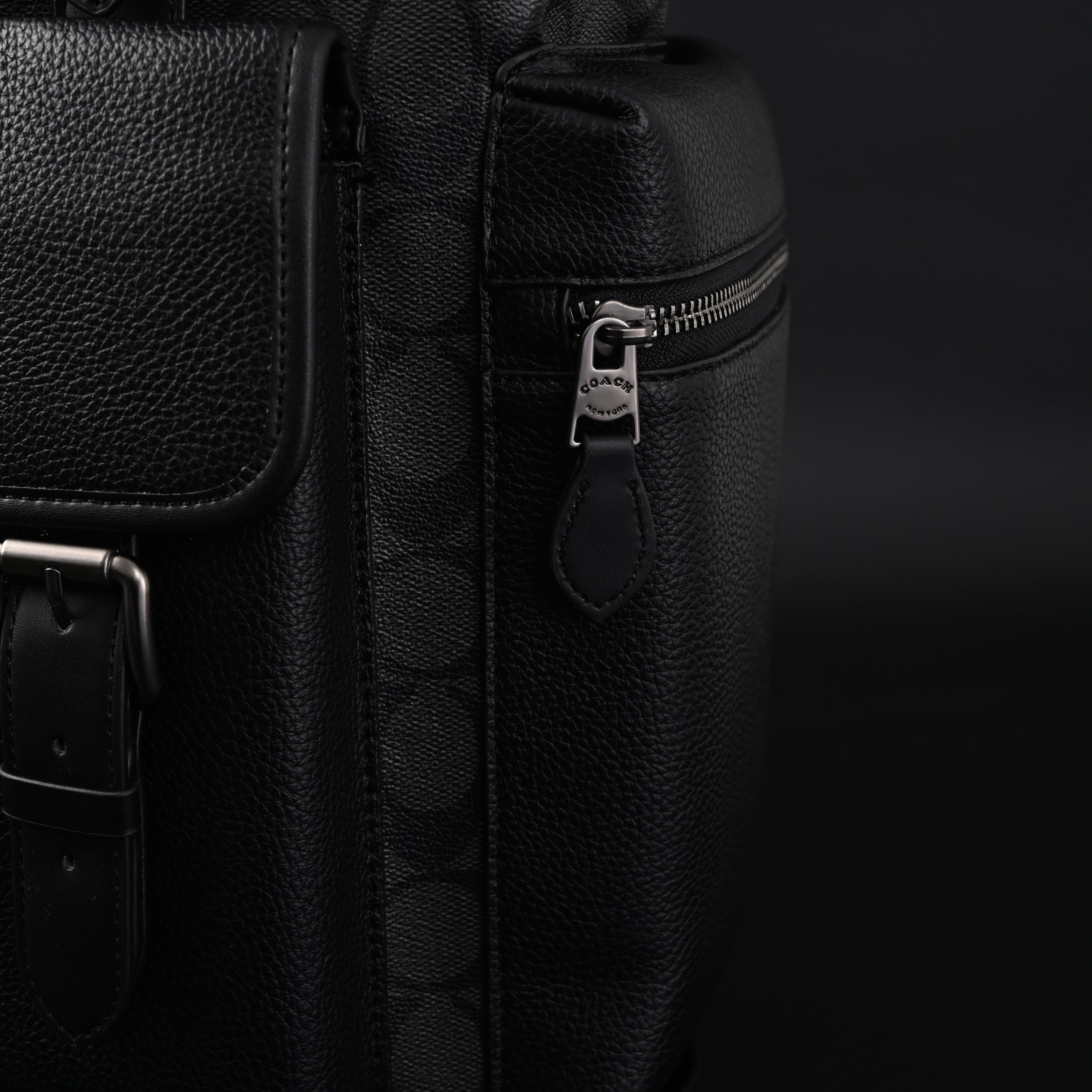 Coach Men’s Leather Backpack – Black Signature Canvas